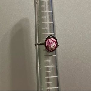 Vintage Painted Rose Ring